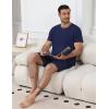 Ekouaer Mens Pajamas Sets Shorts Soft Short Sleeve Pjs Breathable Quick Dry Summer Sleepwear Casual Lounge Sets with Pockets(Navy Blue)