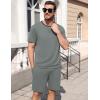 Ekouaer Mens Pajamas Sets Shorts Soft Short Sleeve Pjs Breathable Quick Dry Summer Sleepwear Casual Lounge Sets with Pockets(Sage Green)
