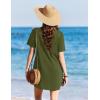 Ekouaer Swimsuit Coverup for Women 2026 Short Sleeve Bathing Suit Cover Ups Beach Summer T-Shirt Dresses with Pockets(Army Green)