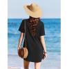 Ekouaer Swimsuit Coverup for Women 2026 Short Sleeve Bathing Suit Cover Ups Beach Summer T-Shirt Dresses with Pockets(Black)