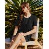 Ekouaer Swimsuit Coverup for Women 2026 Short Sleeve Bathing Suit Cover Ups Beach Summer T-Shirt Dresses with Pockets(Black)