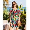 Ekouaer Swimsuit Coverup for Women 2026 Short Sleeve Bathing Suit Cover Ups Beach Summer T-Shirt Dresses with Pockets(Colourful)