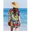 Ekouaer Swimsuit Coverup for Women 2026 Short Sleeve Bathing Suit Cover Ups Beach Summer T-Shirt Dresses with Pockets(Colourful)