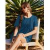 Ekouaer Swimsuit Coverup for Women 2026 Short Sleeve Bathing Suit Cover Ups Beach Summer T-Shirt Dresses with Pockets(Grey Blue)