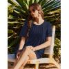 Ekouaer Swimsuit Coverup for Women 2026 Short Sleeve Bathing Suit Cover Ups Beach Summer T-Shirt Dresses with Pockets(Navy Blue)