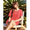 Ekouaer Swimsuit Coverup for Women 2026 Short Sleeve Bathing Suit Cover Ups Beach Summer T-Shirt Dresses with Pockets(Orange Pink)