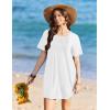 Ekouaer Swimsuit Coverup for Women 2026 Short Sleeve Bathing Suit Cover Ups Beach Summer T-Shirt Dresses with Pockets(White)