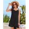 Ekouaer Swimsuit Coverup for Women Sleeveless Bathing Suit Cover Up 2026 Twisted Tank Beach Summer Dress A-line Sundress(Black)
