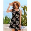 Ekouaer Swimsuit Coverup for Women Sleeveless Bathing Suit Cover Up 2026 Twisted Tank Beach Summer Dress A-line Sundress(Black Hawaii Leaf)