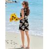 Ekouaer Swimsuit Coverup for Women Sleeveless Bathing Suit Cover Up 2026 Twisted Tank Beach Summer Dress A-line Sundress(Black Hawaii Leaf)