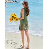 Ekouaer Swimsuit Coverup for Women Sleeveless Bathing Suit Cover Up 2026 Twisted Tank Beach Summer Dress A-line Sundress(Green Ethnic Floral)