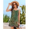 Ekouaer Swimsuit Coverup for Women Sleeveless Bathing Suit Cover Up 2026 Twisted Tank Beach Summer Dress A-line Sundress(Green Ethnic Floral)