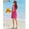 Ekouaer Swimsuit Coverup for Women Sleeveless Bathing Suit Cover Up 2026 Twisted Tank Beach Summer Dress A-line Sundress(Rose Red)