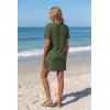 Ekouaer Women’s Coverup Short Sleeve Swimsuit Cover Ups 2026 Summer Bathing Suit Cover Twisted Cover Up Dress S-2XL(Army Green)