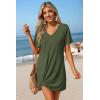 Ekouaer Women’s Coverup Short Sleeve Swimsuit Cover Ups 2026 Summer Bathing Suit Cover Twisted Cover Up Dress S-2XL(Army Green)