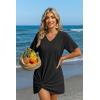 Ekouaer Women’s Coverup Short Sleeve Swimsuit Cover Ups 2026 Summer Bathing Suit Cover Twisted Cover Up Dress S-2XL(Black)
