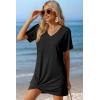 Ekouaer Women’s Coverup Short Sleeve Swimsuit Cover Ups 2026 Summer Bathing Suit Cover Twisted Cover Up Dress S-2XL(Black)
