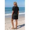 Ekouaer Women’s Coverup Short Sleeve Swimsuit Cover Ups 2026 Summer Bathing Suit Cover Twisted Cover Up Dress S-2XL(Black Summer Time)
