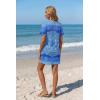 Ekouaer Women’s Coverup Short Sleeve Swimsuit Cover Ups 2026 Summer Bathing Suit Cover Twisted Cover Up Dress S-2XL(Blue Paisley Print)