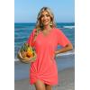 Ekouaer Women’s Coverup Short Sleeve Swimsuit Cover Ups 2026 Summer Bathing Suit Cover Twisted Cover Up Dress S-2XL(Coral Orange)