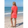 Ekouaer Women’s Coverup Short Sleeve Swimsuit Cover Ups 2026 Summer Bathing Suit Cover Twisted Cover Up Dress S-2XL(Coral Orange)