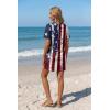 Ekouaer Women’s Coverup Short Sleeve Swimsuit Cover Ups 2026 Summer Bathing Suit Cover Twisted Cover Up Dress S-2XL(Flag)