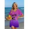 Ekouaer Women’s Coverup Short Sleeve Swimsuit Cover Ups 2026 Summer Bathing Suit Cover Twisted Cover Up Dress S-2XL(Purple Blue Coconut)