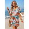 Ekouaer Women’s Coverup Short Sleeve Swimsuit Cover Ups 2026 Summer Bathing Suit Cover Twisted Cover Up Dress S-2XL(Tie Dye Watercolor)