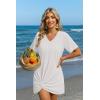 Ekouaer Women’s Coverup Short Sleeve Swimsuit Cover Ups 2026 Summer Bathing Suit Cover Twisted Cover Up Dress S-2XL(White)