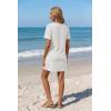 Ekouaer Women’s Coverup Short Sleeve Swimsuit Cover Ups 2026 Summer Bathing Suit Cover Twisted Cover Up Dress S-2XL(White Beach Letter)