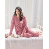 Ekouaer Womens Pajamas Long Sleeve Jogger Sets Comfy Pjs Soft Loungewear 2 Piece Lounge Sets with Pockets S-XXL(Old Rose)