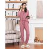 Ekouaer Womens Pajamas Long Sleeve Jogger Sets Comfy Pjs Soft Loungewear 2 Piece Lounge Sets with Pockets S-XXL(Old Rose)