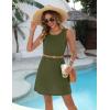 Ekouaer Womens Swimsuit Cover Up Pleated Front Bathing Suit Coverups 2026 Casual Tank Beach Dress with Pockets S-2XL(Army Green)