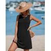 Ekouaer Womens Swimsuit Cover Up Pleated Front Bathing Suit Coverups 2026 Casual Tank Beach Dress with Pockets S-2XL(Black)