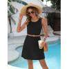 Ekouaer Womens Swimsuit Cover Up Pleated Front Bathing Suit Coverups 2026 Casual Tank Beach Dress with Pockets S-2XL(Black)