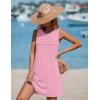 Ekouaer Womens Swimsuit Cover Up Pleated Front Bathing Suit Coverups 2026 Casual Tank Beach Dress with Pockets S-2XL(Coral Pink)