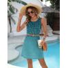 Ekouaer Womens Swimsuit Cover Up Pleated Front Bathing Suit Coverups 2026 Casual Tank Beach Dress with Pockets S-2XL(Green Leaf)