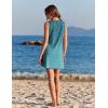 Ekouaer Womens Swimsuit Cover Up Pleated Front Bathing Suit Coverups 2026 Casual Tank Beach Dress with Pockets S-2XL(Green Leaf)