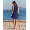Ekouaer Womens Swimsuit Cover Up Pleated Front Bathing Suit Coverups 2026 Casual Tank Beach Dress with Pockets S-2XL(Navy Blue)