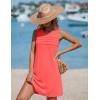 Ekouaer Womens Swimsuit Cover Up Pleated Front Bathing Suit Coverups 2026 Casual Tank Beach Dress with Pockets S-2XL(Orange Pink)