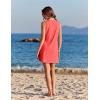 Ekouaer Womens Swimsuit Cover Up Pleated Front Bathing Suit Coverups 2026 Casual Tank Beach Dress with Pockets S-2XL(Orange Pink)