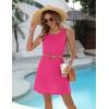 Ekouaer Womens Swimsuit Cover Up Pleated Front Bathing Suit Coverups 2026 Casual Tank Beach Dress with Pockets S-2XL(Rose Red)