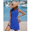 Ekouaer Womens Swimsuit Cover Up Pleated Front Bathing Suit Coverups 2026 Casual Tank Beach Dress with Pockets S-2XL(Royal Blue)