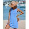 Ekouaer Womens Swimsuit Cover Up Pleated Front Bathing Suit Coverups 2026 Casual Tank Beach Dress with Pockets S-2XL(Sky Blue)