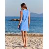 Ekouaer Womens Swimsuit Cover Up Pleated Front Bathing Suit Coverups 2026 Casual Tank Beach Dress with Pockets S-2XL(Sky Blue)
