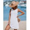 Ekouaer Womens Swimsuit Cover Up Pleated Front Bathing Suit Coverups 2026 Casual Tank Beach Dress with Pockets S-2XL(White)