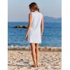 Ekouaer Womens Swimsuit Cover Up Pleated Front Bathing Suit Coverups 2026 Casual Tank Beach Dress with Pockets S-2XL(White)