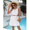 Ekouaer Womens Swimsuit Cover Up Pleated Front Bathing Suit Coverups 2026 Casual Tank Beach Dress with Pockets S-2XL(White)