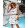 Ekouaer Womens Swimsuit Cover Up Pleated Front Bathing Suit Coverups 2026 Casual Tank Beach Dress with Pockets S-2XL(White Floral)