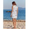 Ekouaer Womens Swimsuit Cover Up Pleated Front Bathing Suit Coverups 2026 Casual Tank Beach Dress with Pockets S-2XL(White Floral)